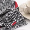Red Black Pattern Autumn Winter Shawl Scarf