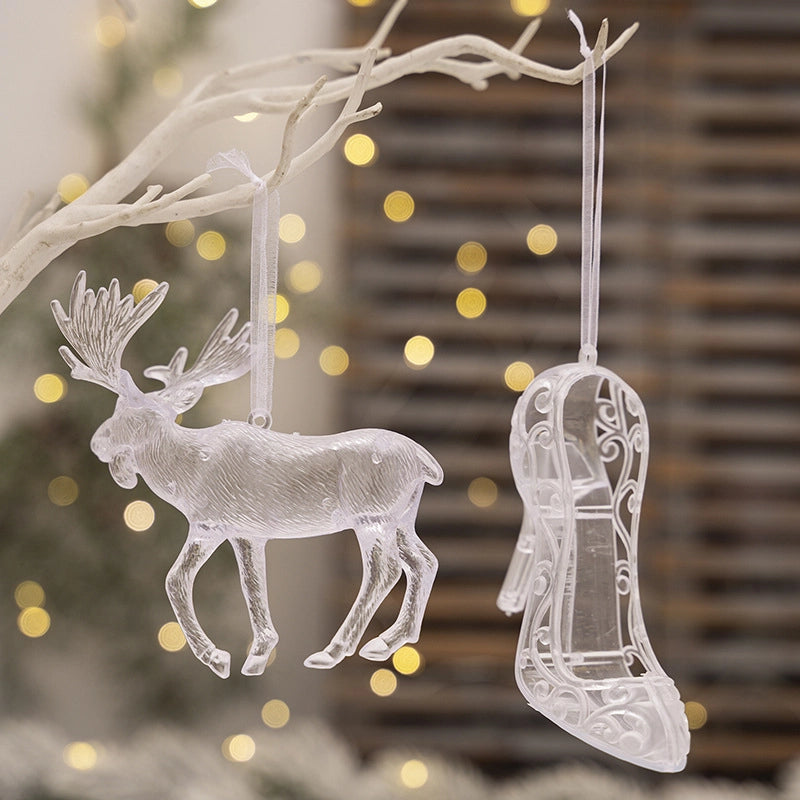 Christmas Minimalist Classic Style Elk Arylic Holiday Festival Hanging Ornaments Decorative Props