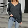 Gioiacombo&trade; Top T-shirt a maniche lunghe larghe da donna