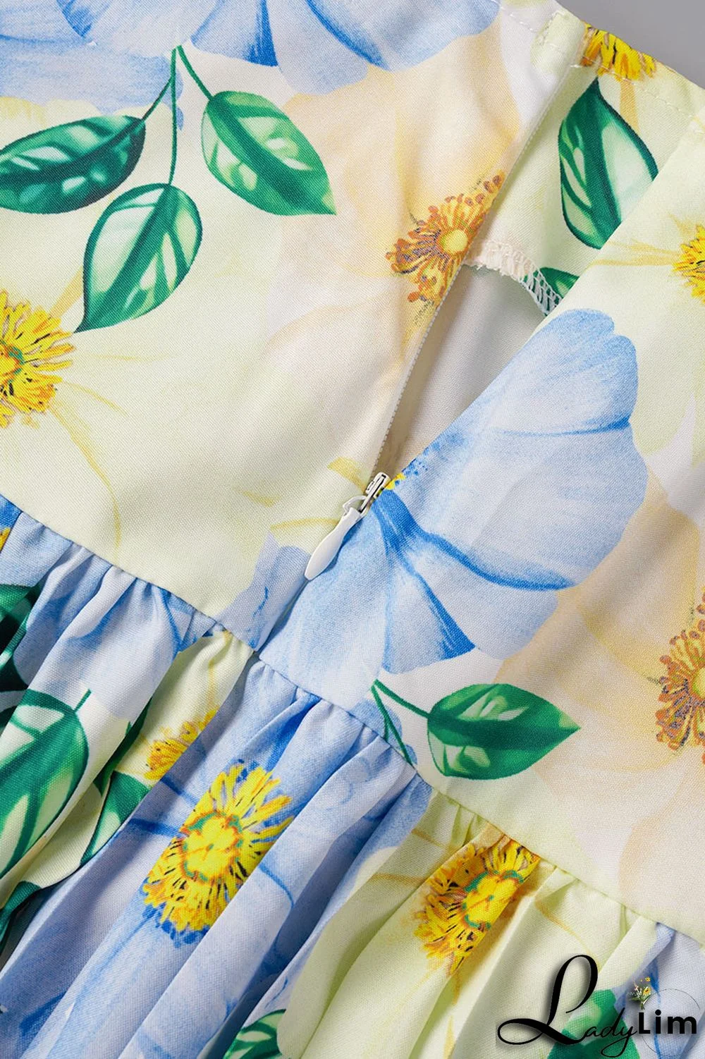 Yellow Sexy Print Patchwork Off the Shoulder Short Sleeve Two Pieces