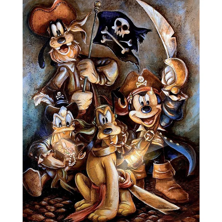 【Huacan Brand】Disney Pirate 11CT Stamped Cross Stitch 50*60CM