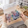 24Pcs Round Bottles No Insert Diamond Painting Containers Multi Purpose Portable Plastic Case Box with Stickers & Compartments Arts Crafts Storage Bottle for Hardware Rhinestone (24pcs-no)
