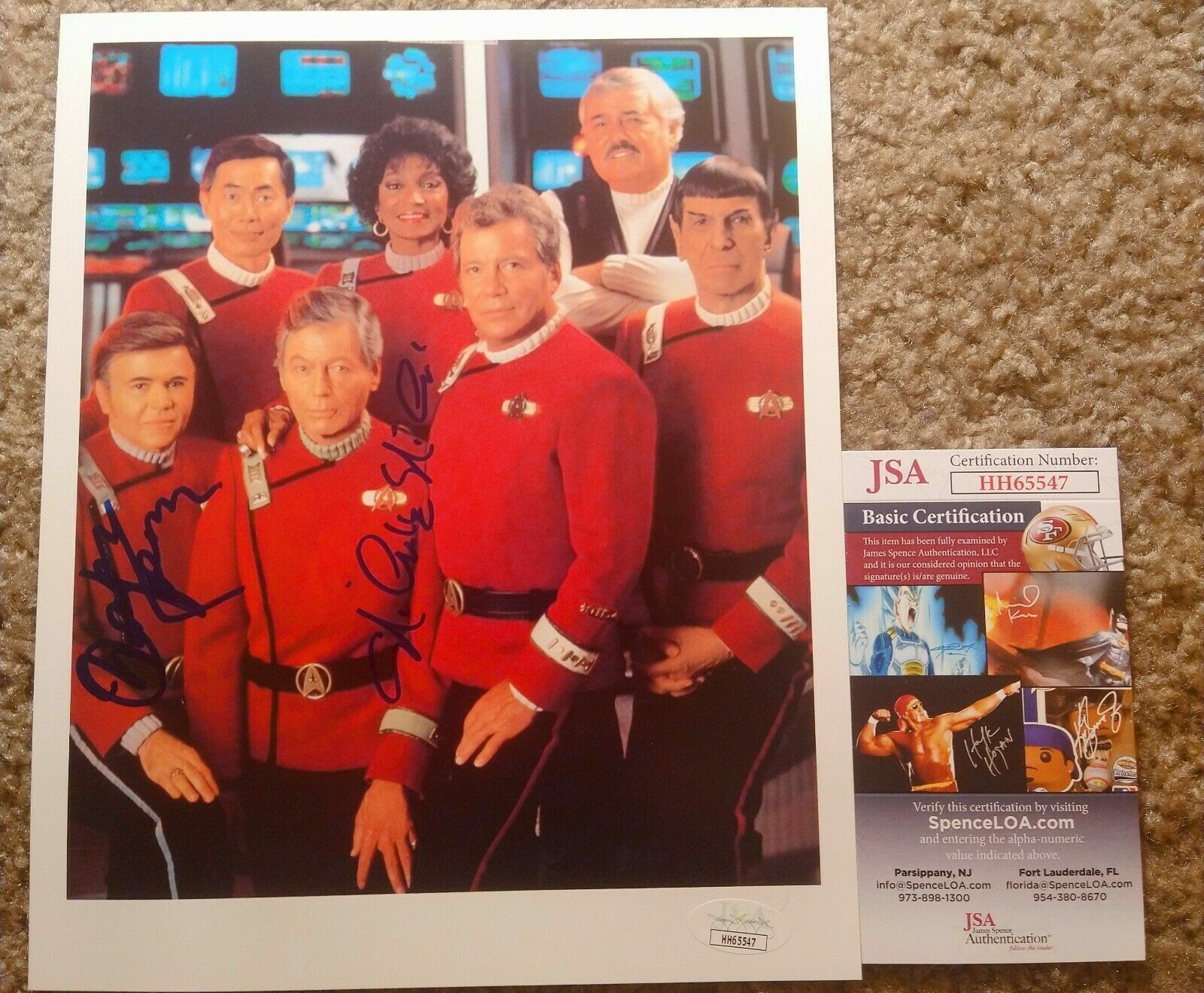 Walter Koenig & Nichelle Nichols signed Star Trek 8x10 autographed Photo Poster painting JSA COA