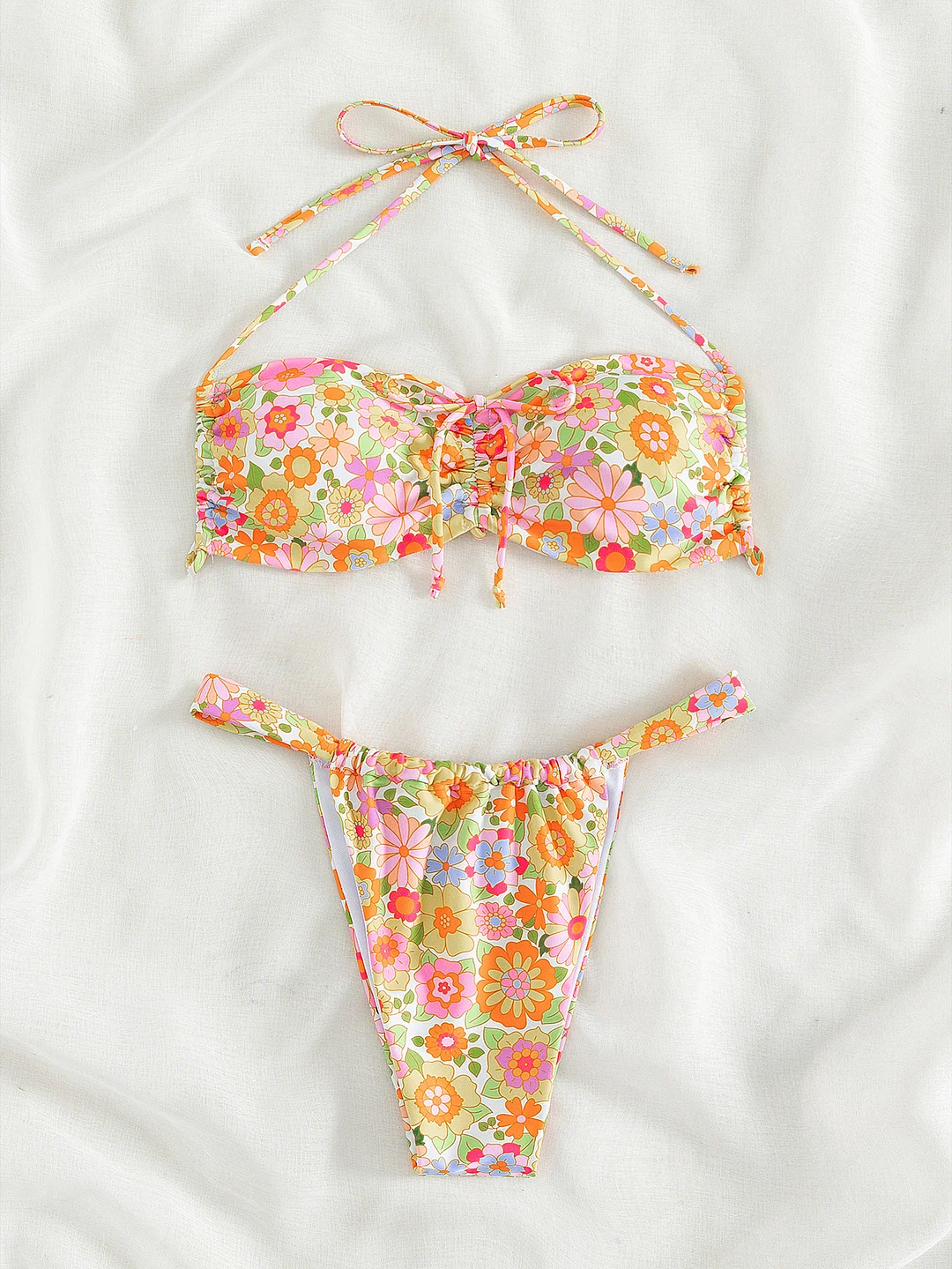 Mongw Mongw New Fashion Sexy Split Bikini Hanging Neck Sling Hot Spring Premium Swimsuit