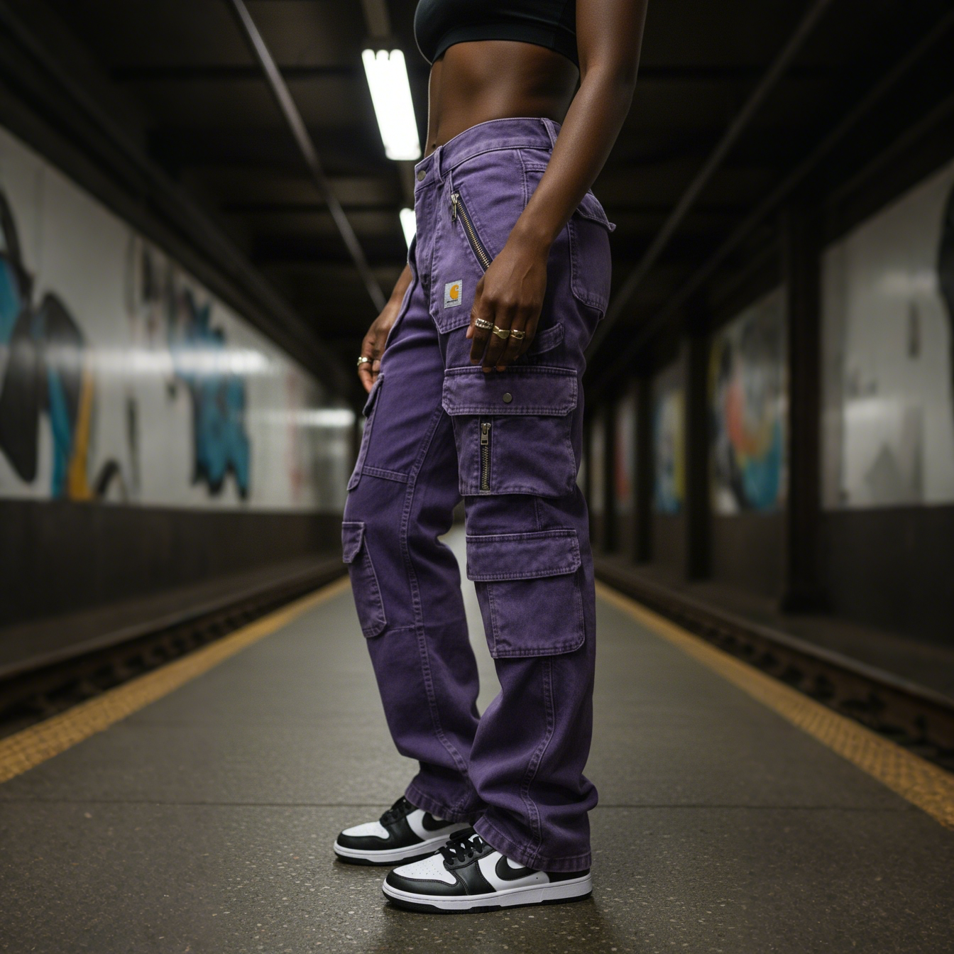 Street Style Multi-functional Multi-pocket Multi-zipper Retro Washed Cargo Trousers