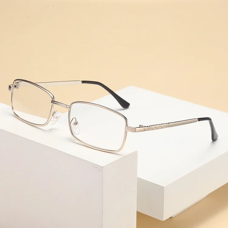 New Square Reading Glasses Men Women Metal Frame Business Prescription Presbyopia Eyeglasses +1.00 +1.50 +2.00 +2.50
