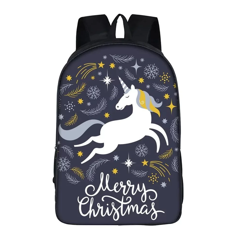 Buzzdaisy Christmas Santa Claus #16 Backpack School Supplies Satchel Casual Book Bag School Bag for Kids Boy Girls Backpack Junior Bag