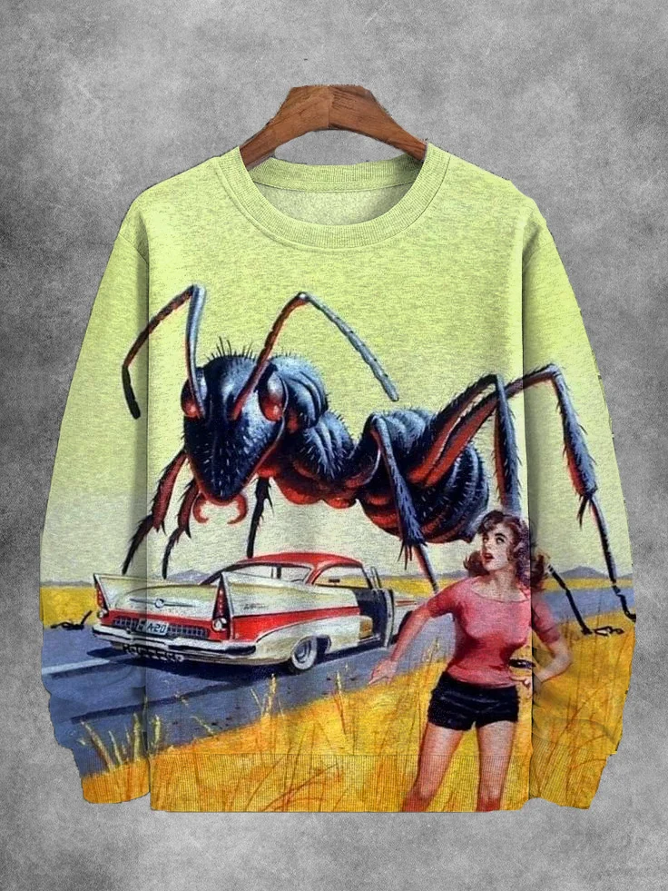 Men's Giant Ant Futuristic Sci-Fi Art Print Casual Sweatshirt