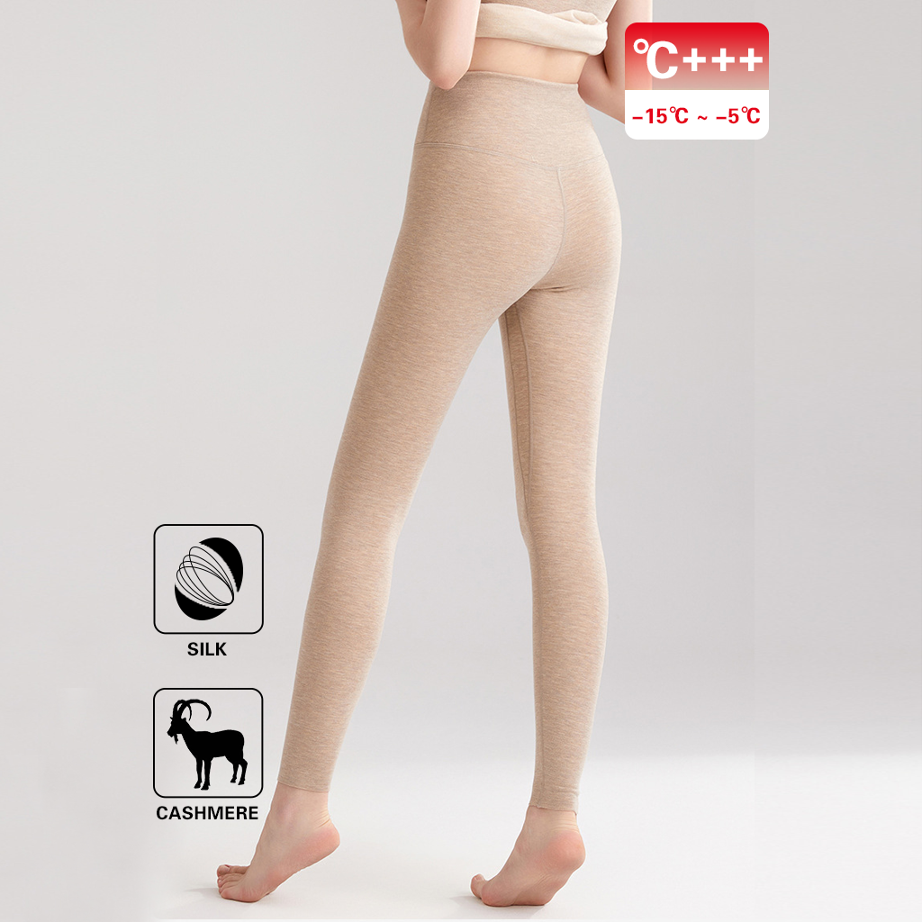 350g Women's Silk Cashmere Thermal Long John REAL SILK LIFE