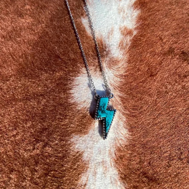 Bohemian Retro Creative Turquoise Lightning Necklace