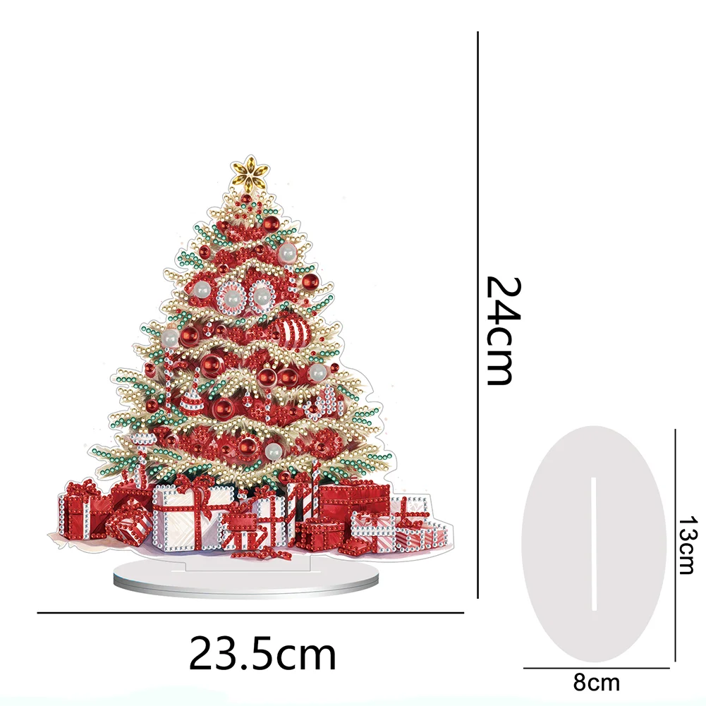 DIY Christmas Tree Single Side Special Shape+Round Diamond Painting Desktop Decor Xmas Ornament