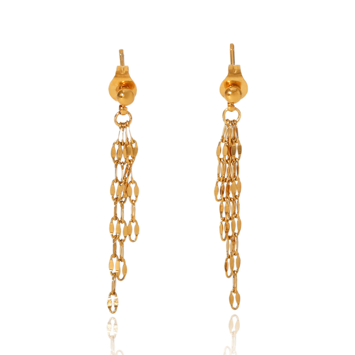 Stainless Steel Lip Chain Tassel Earrings Titanium Steel Earrings Jewelry