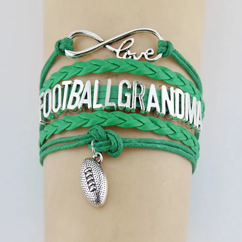 Football Mom/Grandma Multi-Layered Rope Braided Bracelet