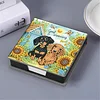 5D Dachshund DIY PU Diamond Painting Notecard Box with 160 Sheets Paper Holder