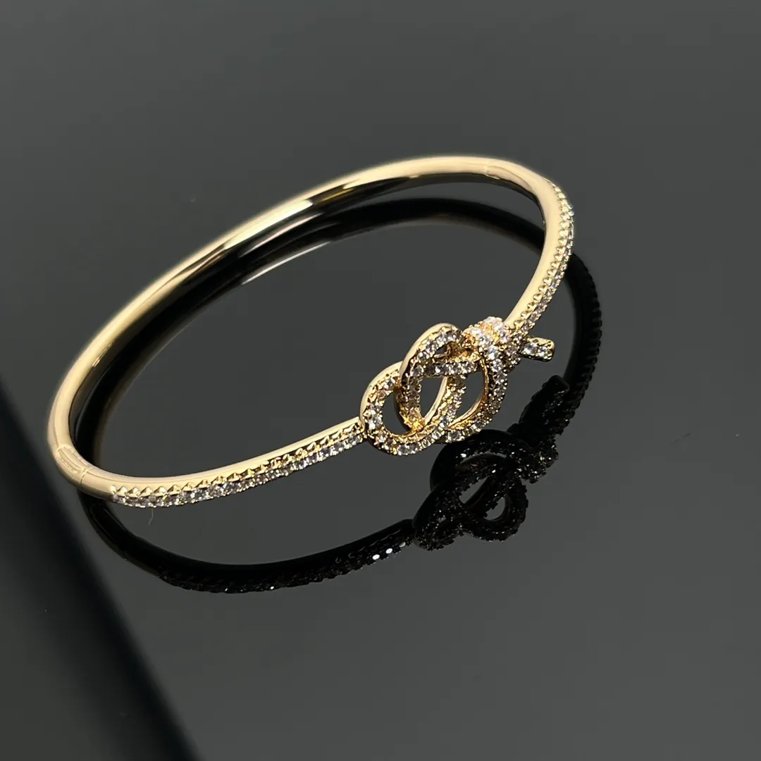 Tiffany Diamond Paved Key Knot Bangle Bracelet