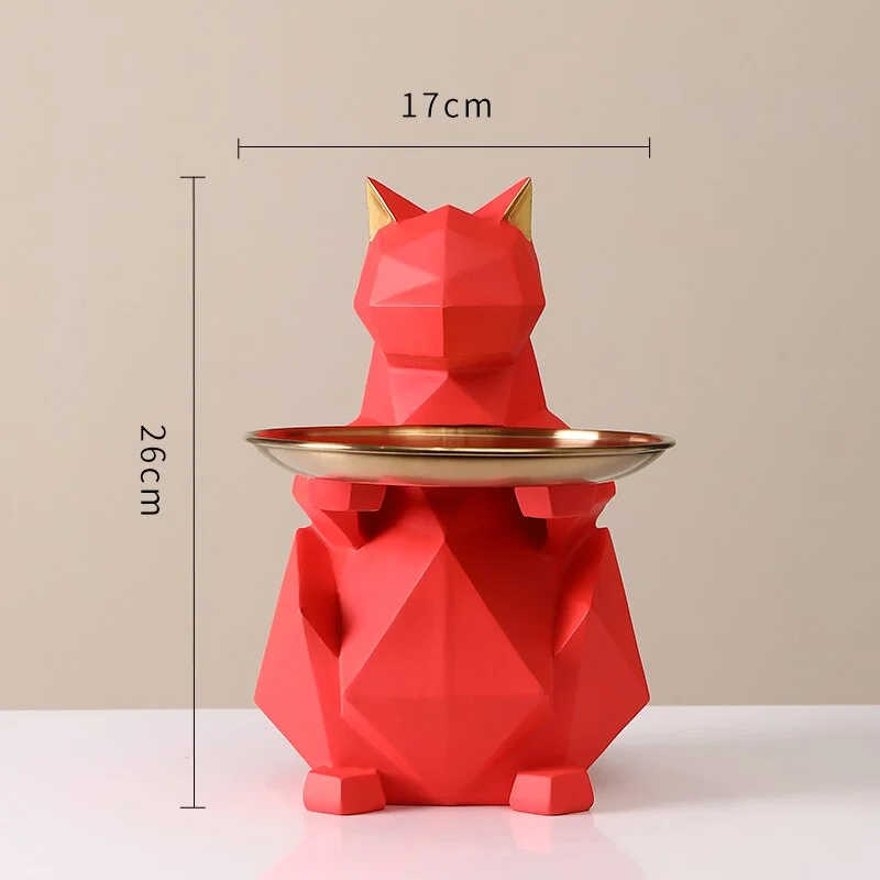 Key Storage Luckly Cat Sculpture Home Decor Figurines For Interior Multifunction Desk Storage Statue Coin Key Storage Organizer