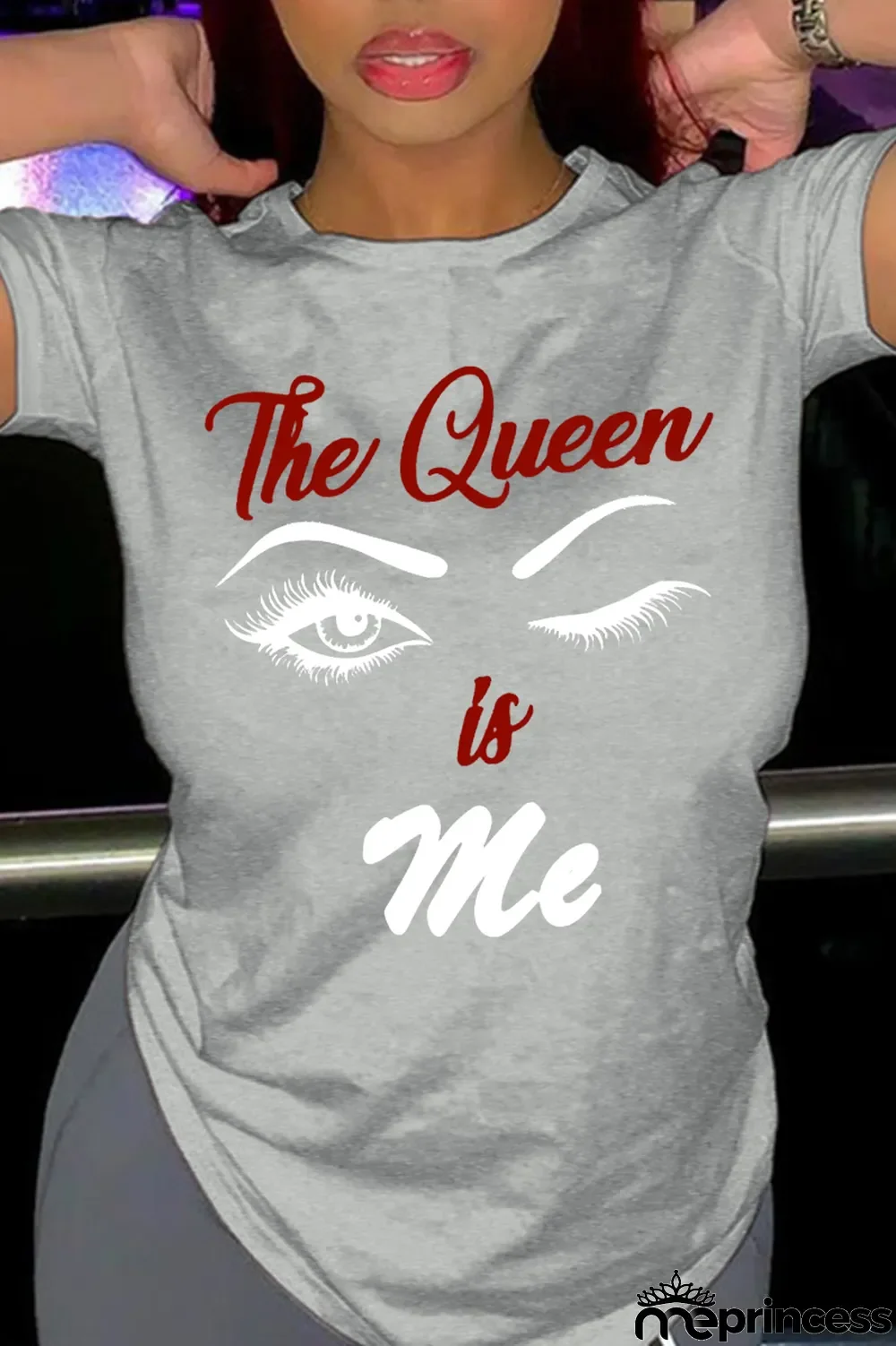 Navy Blue Casual Daily Print Patchwork Letter O Neck T-Shirts