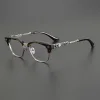 Limited edition! Pure titanium medium gold plate retro eyebrow line frame with myopia glasses