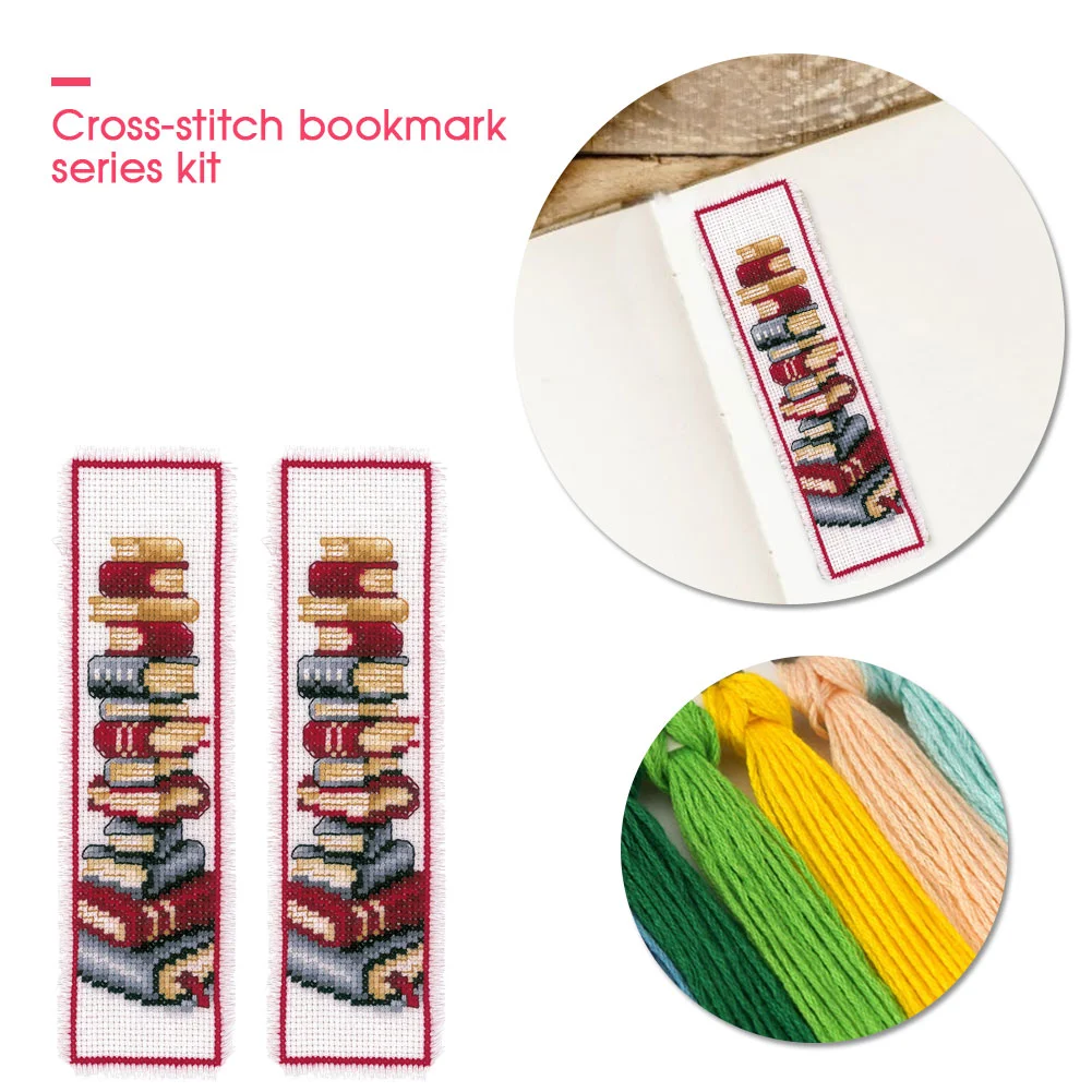 14ct 2-Strand Double-sided Counted Cross Stitch Bookmark - Book(18*6cm)