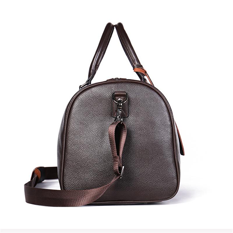 Large Capacity Travelling Simple Style Handy Trendy Leather Chunky Duffel Bag