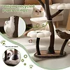 [US Local Warehouse] 59In Flower Shaped Cats Tree with Scratching Posts Unique Nest Jumping Platform Tower Dtachable Multi Level Pets Furniture for Large & Multi-Cat Homes