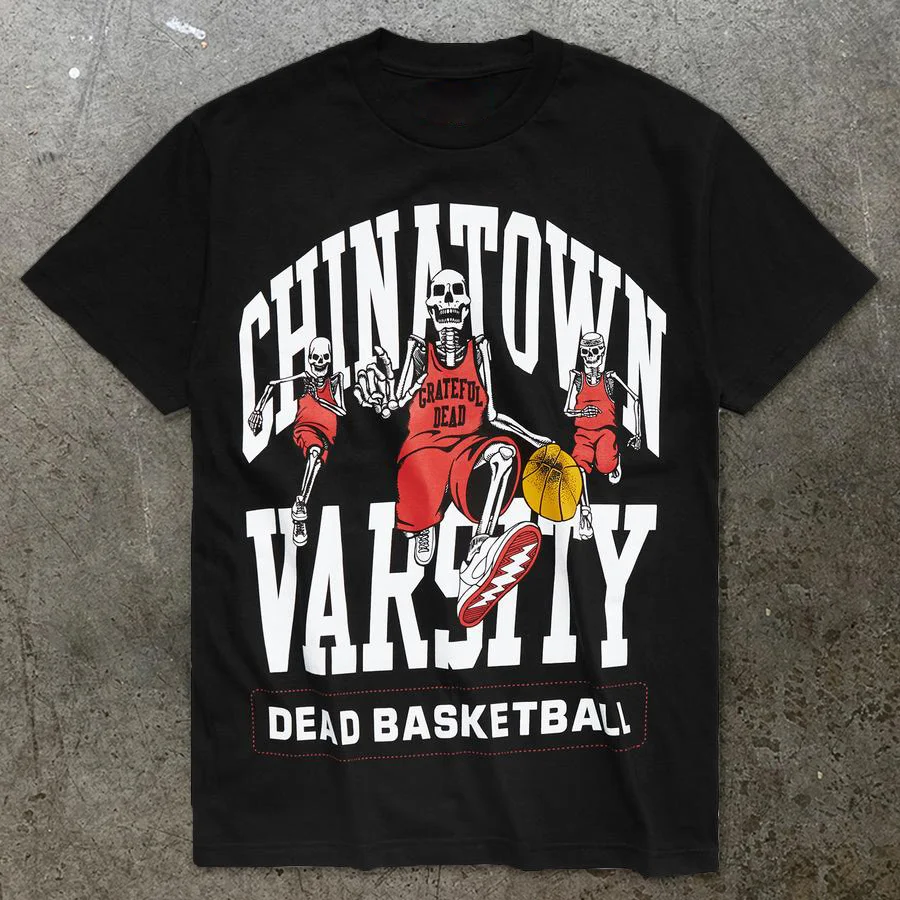 Casual skull basketball print T-shirt