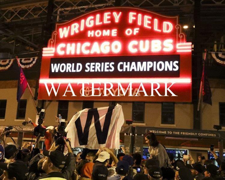 WRIGLEY FIELD Chicago Cubs World Series Champions Glossy 11 x 14 Photo Poster painting Poster