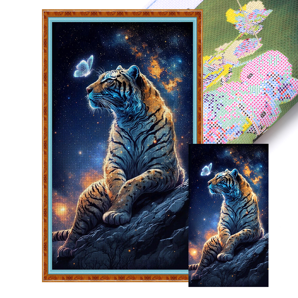 Tiger Full 11CT Pre-stamped Canvas(40*70cm) Cross Stitch