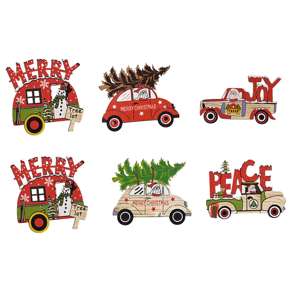 

6pcs Christmas Cartoon Car Sticker DIY Self Adhesive Wall Sticker for Decor, 501 Original