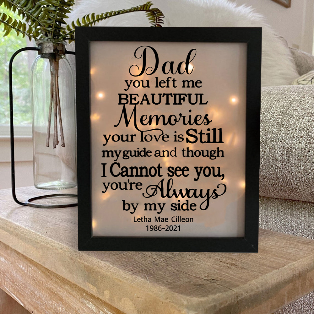 Beautiful Memories Lighted Frame Shadow Box Memorial Gifts