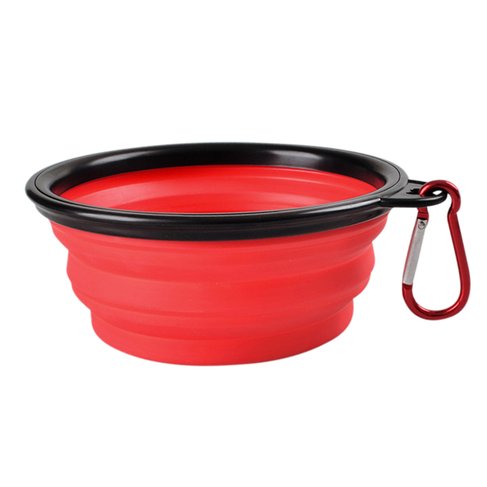 

1000ml Collapsible Folding TPE Travel Bowl Pet Dog Cat Food Feeder w/Buckle, Red, 501 Original
