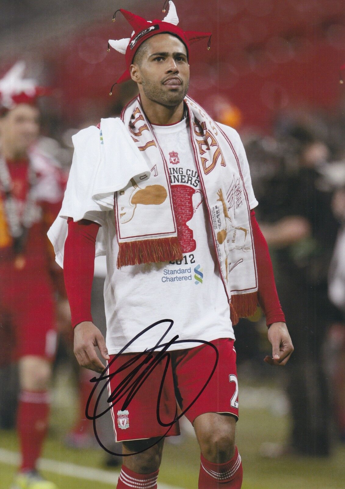 LIVERPOOL HAND SIGNED GLEN JOHNSON 12X8 Photo Poster painting.