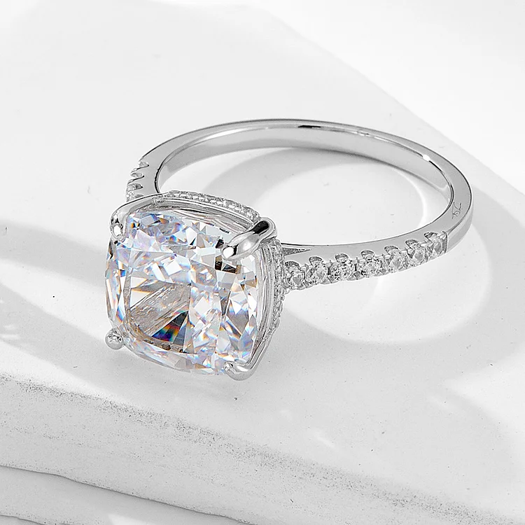 925 Sterling Silver Ice Flower Cut Zircon Ring Set