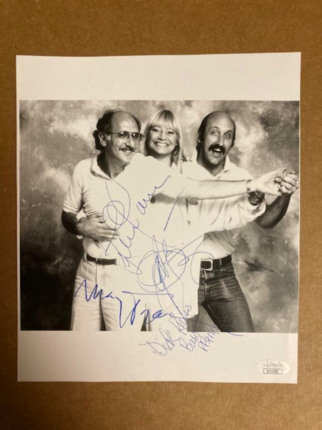 Peter,Paul, & Mary Signed ~8x10 Photo Poster painting(also signed by Bass Player Dick Kniss)JSA