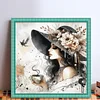 Woman In Flower Hat-11CT Stamped Cross Stitch 45*45cm/17.72*17.72in