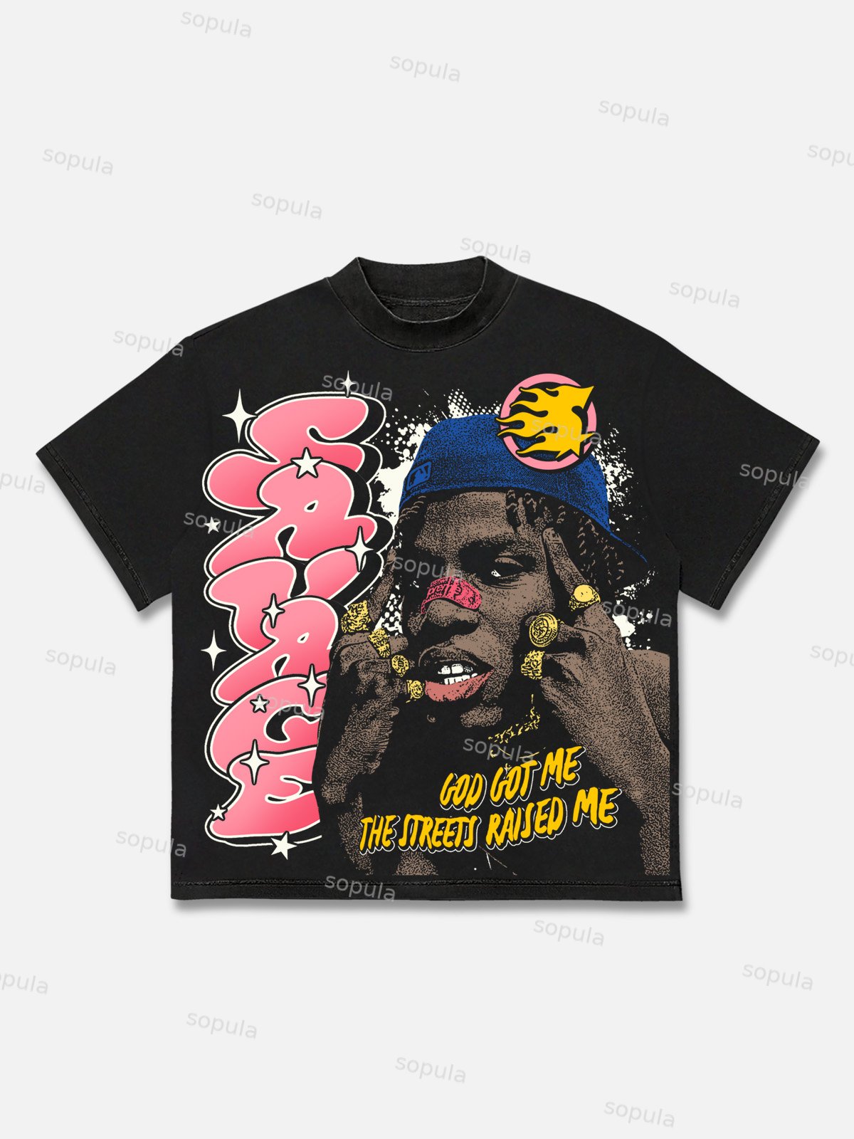Savage Street Trend Character Graphic Cotton T-shirt - SOPULA