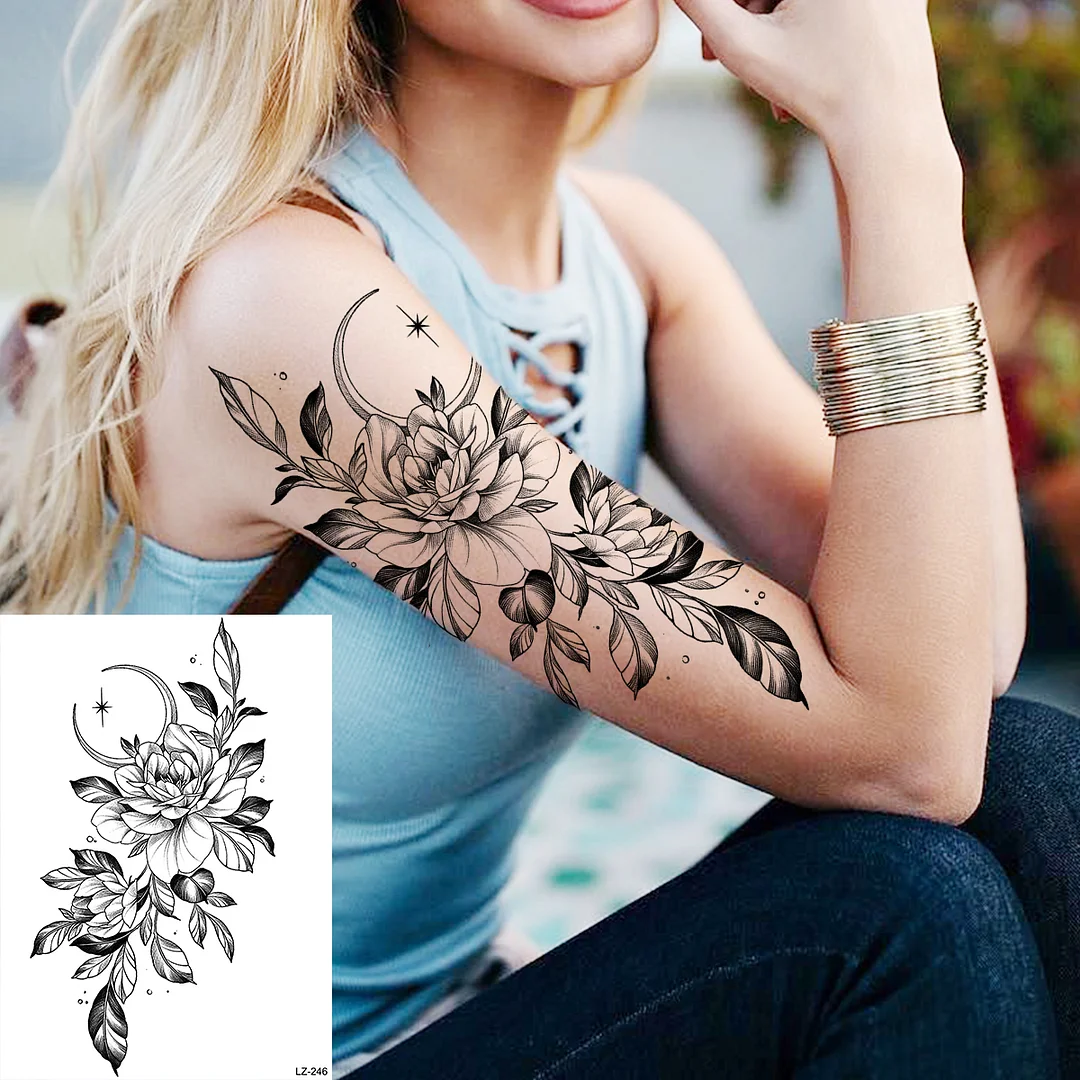 Sdrawing Gangster Skeleton Vampire Halloween Temporary Tattoos For Women Realistic Punk Girls Skull Fake Tattoo Sticker Arm Tatoos