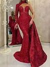 Stylish One-Shoulder Long Sleeve Shiny Sexy Slim Evening Maxi Dress
