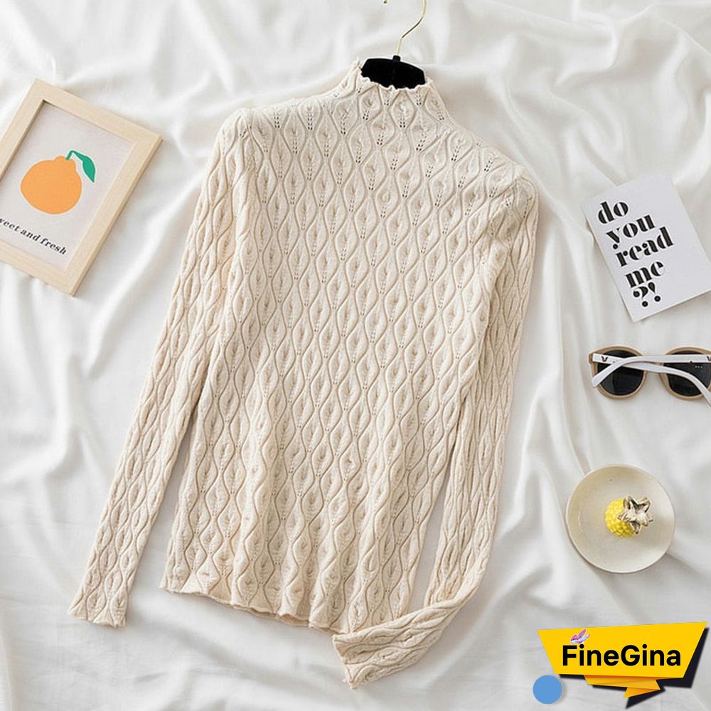 Aossviao Cashmere Turtleneck Women Sweaters Autumn Winter Warm Pullover Slim Tops Knitted Sweater Jumper Soft Pull Female