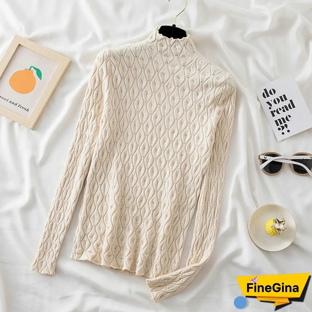 Aossviao Cashmere Turtleneck Women Sweaters Autumn Winter Warm Pullover Slim Tops Knitted Sweater Jumper Soft Pull Female