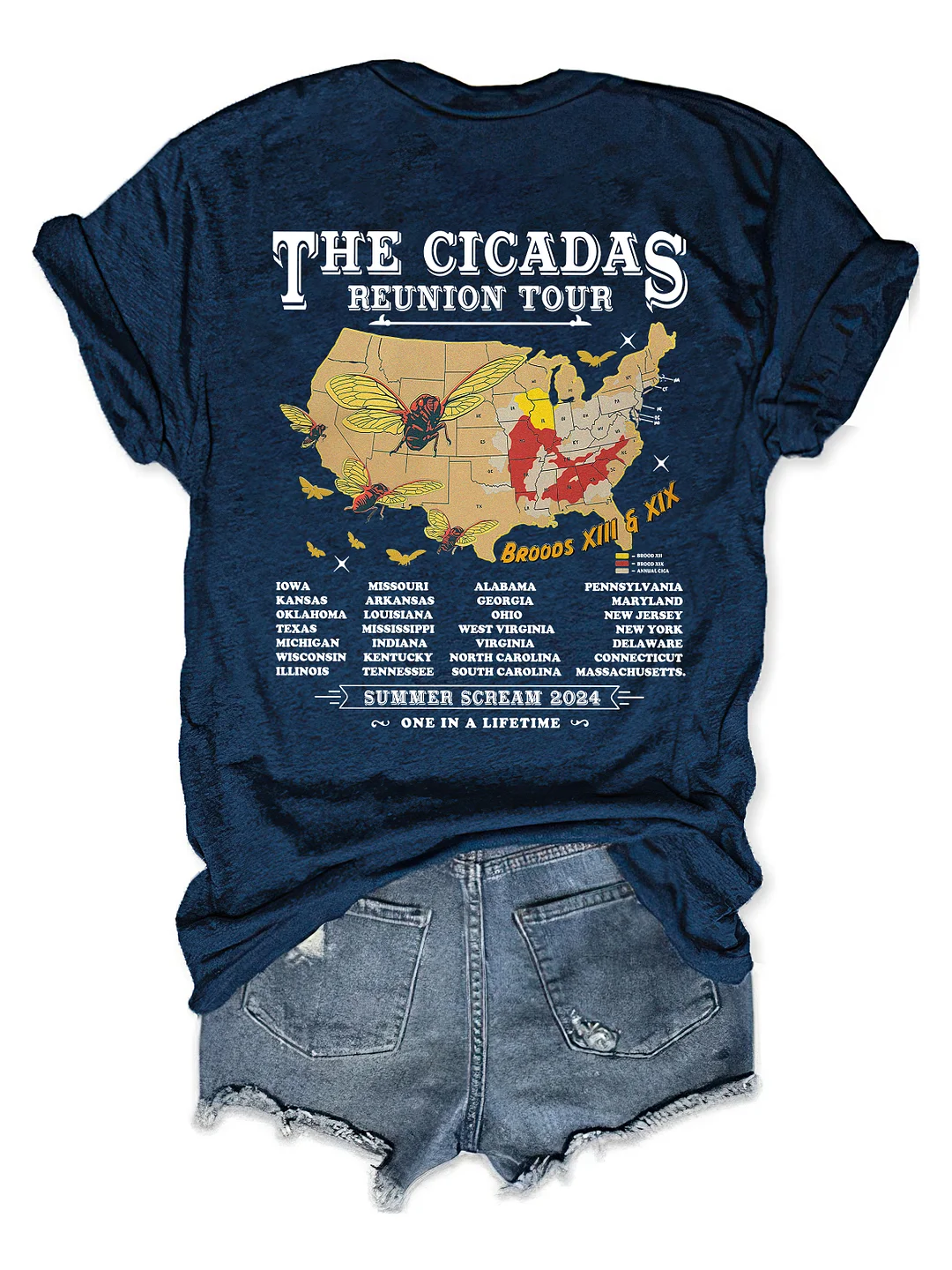 Cicadas Summer Scream Reunion Tour 2024 T-shirt