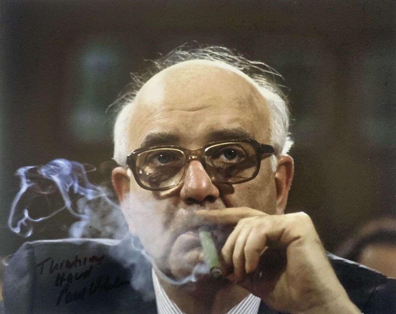 PAUL VOLCKER HAND SIGNED 8x10 Photo Poster painting CHAIRMAN OF THE FEDERAL RESERVE AUTO COA