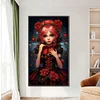 (40*70cm)Red Hair Rose Girl - Round AB Drill Diamond Painting