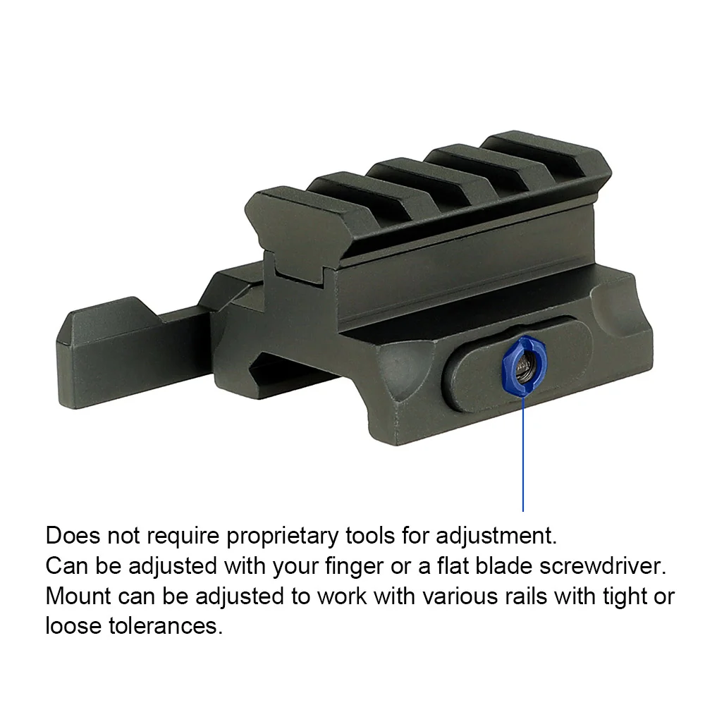 ohhunt® New Quick Release QD 20mm Picatinny Rail Adapter Height 0.5 0.75 0.83 inch 4 Slots Red Dot Sight Riser Mount 