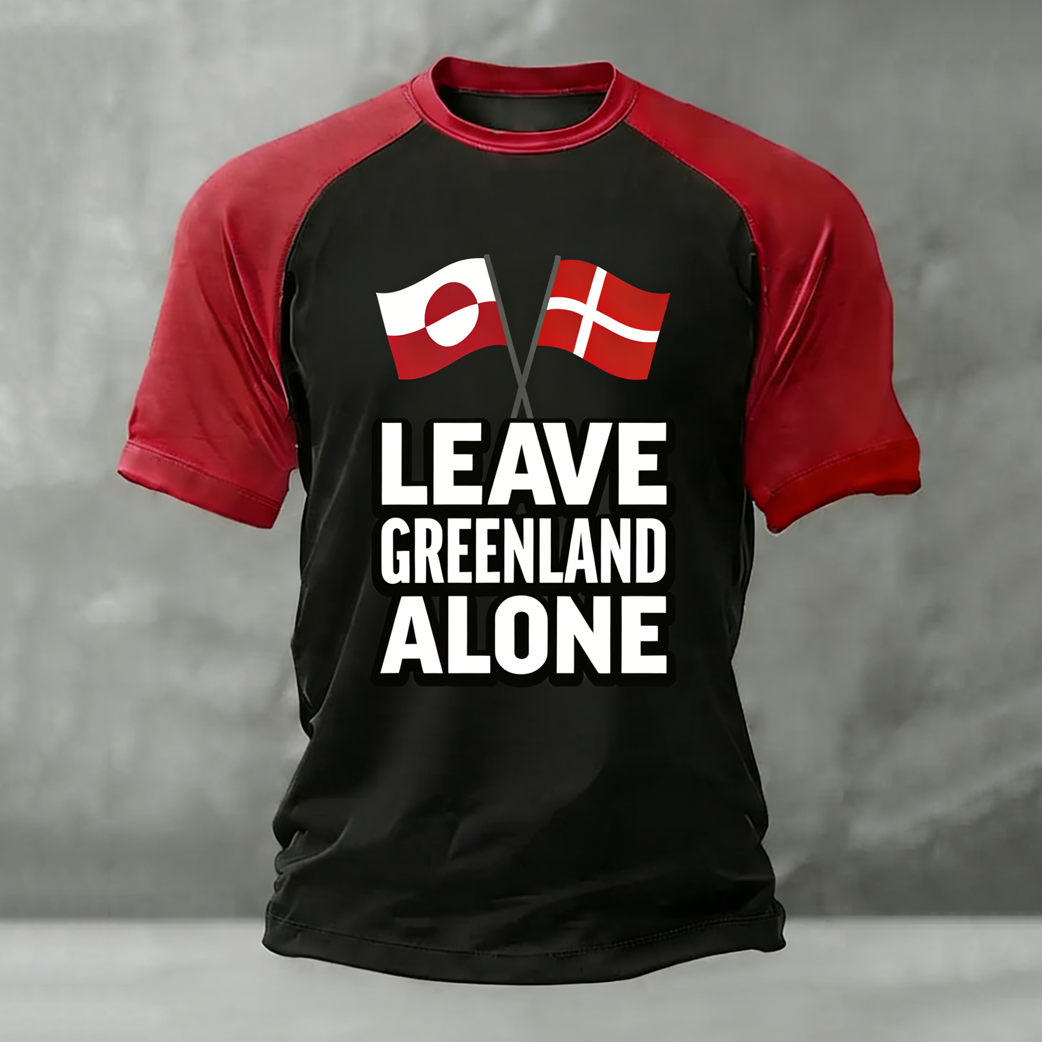 Men's Leave Greenland Alone Print Crew Neck Short Sleeve T-shirt artswardrobe