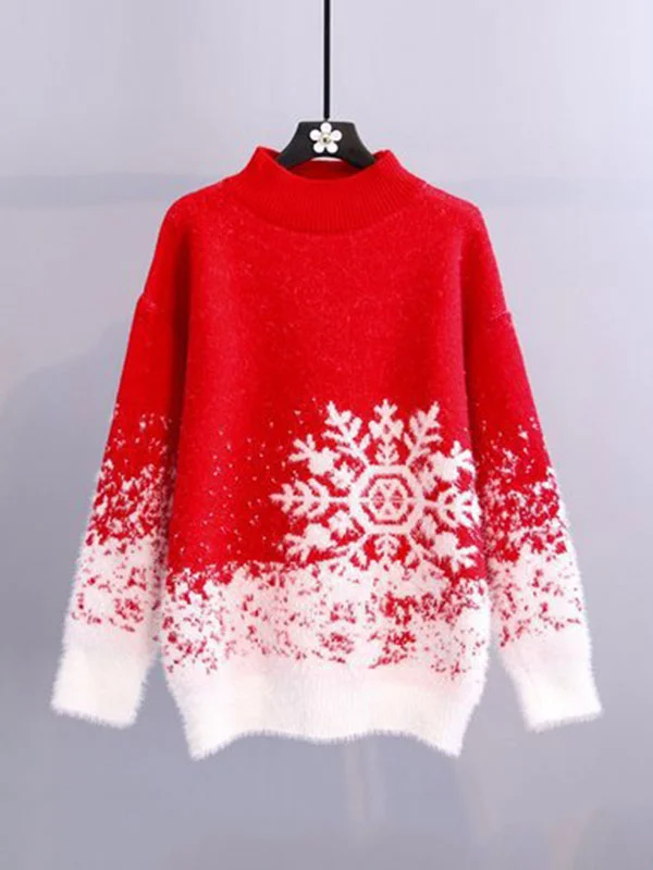 Casual Christmas Knitted Women's Sweater
