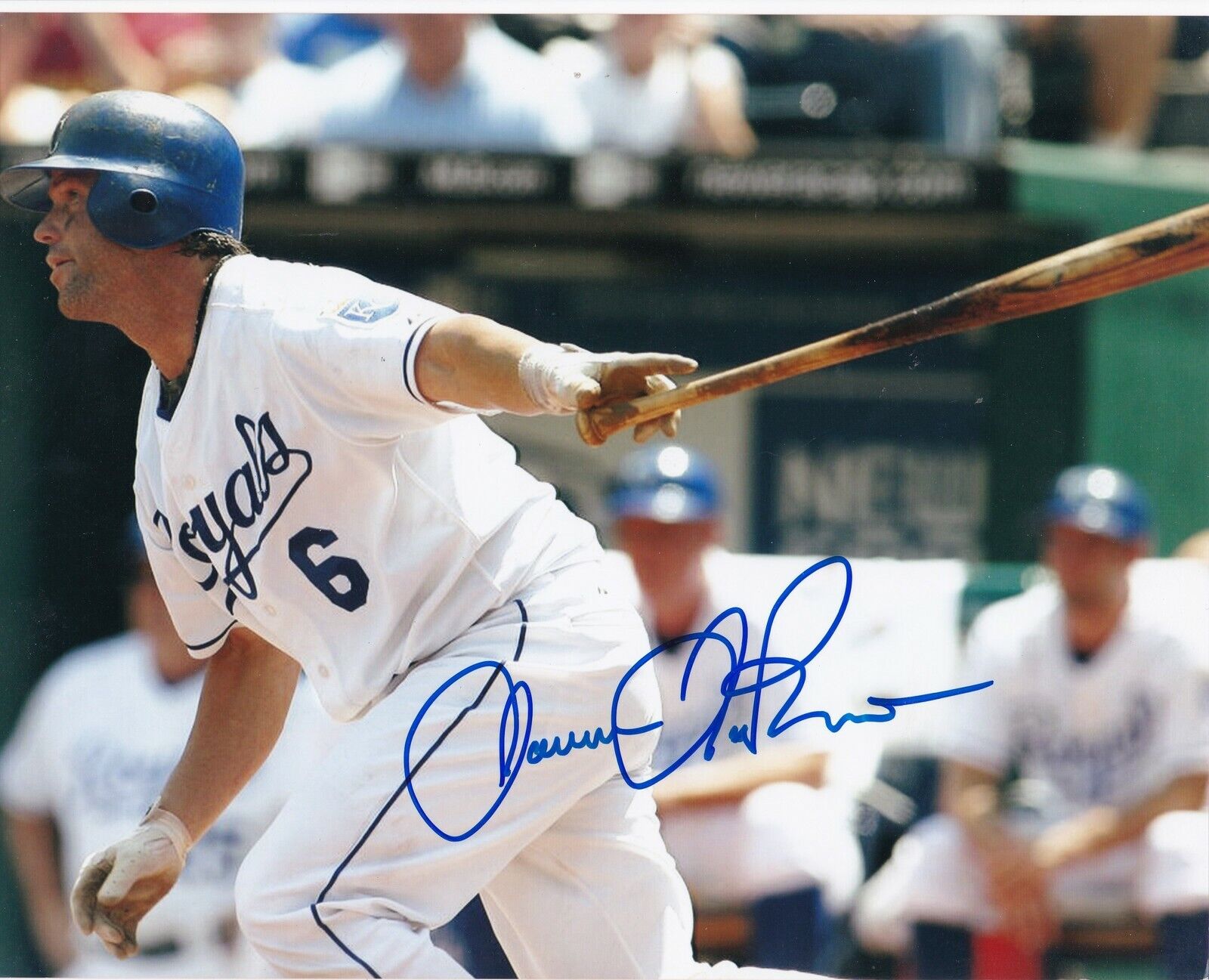 JASON LARUE KANSAS CITY ROYALS ACTION SIGNED 8x10