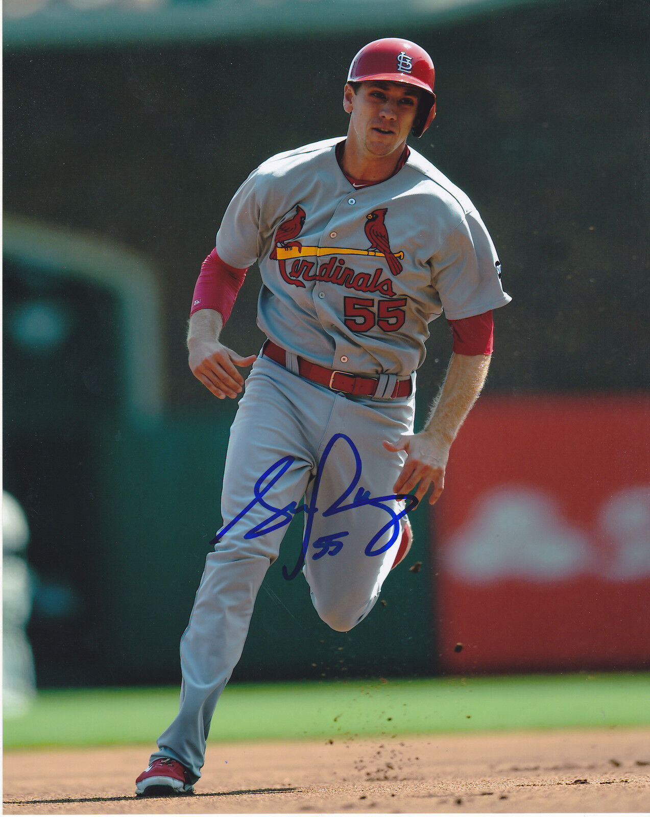 STEPHEN PISCOTTY ST. LOUIS CARDINALS ACTION SIGNED 8x10