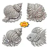4pcs DIY Pearl Conch Diamond Painting Brooch