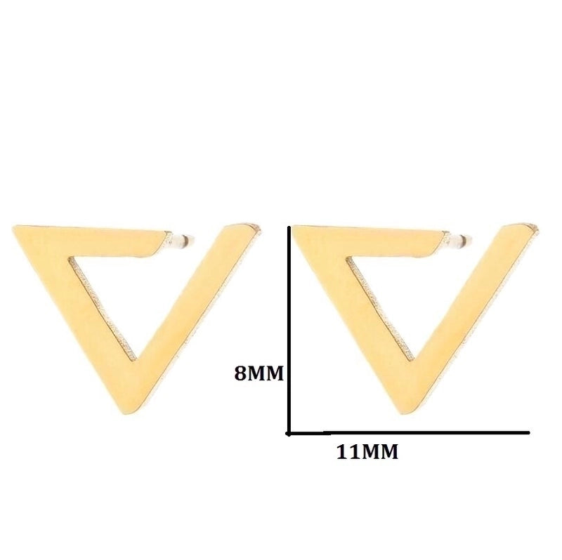 Minimalist Geometric 304 Stainless Steel No Inlaid 18K Gold Plated Ear Studs
